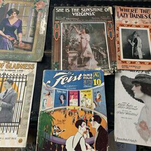 6 Sheets of Vintage Music from the 1910's